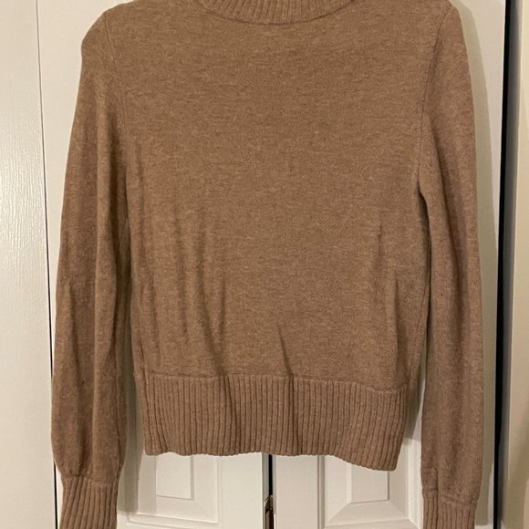 J. Crew Camel Merino Wool Blend Knit Sweater with Button Shoulder - Picture 4 of 5